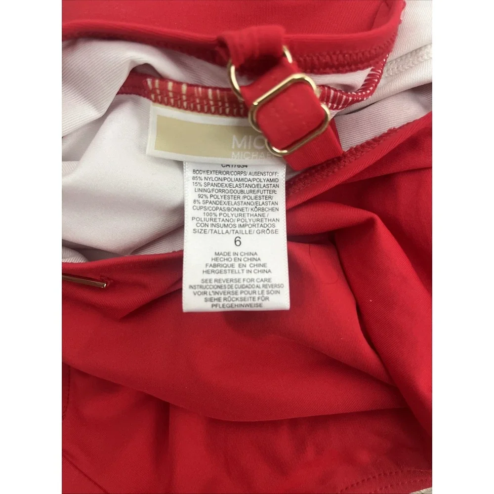 Michael Kors NWT Red Lace Front One Piece Swimsuit Beachy Size 6